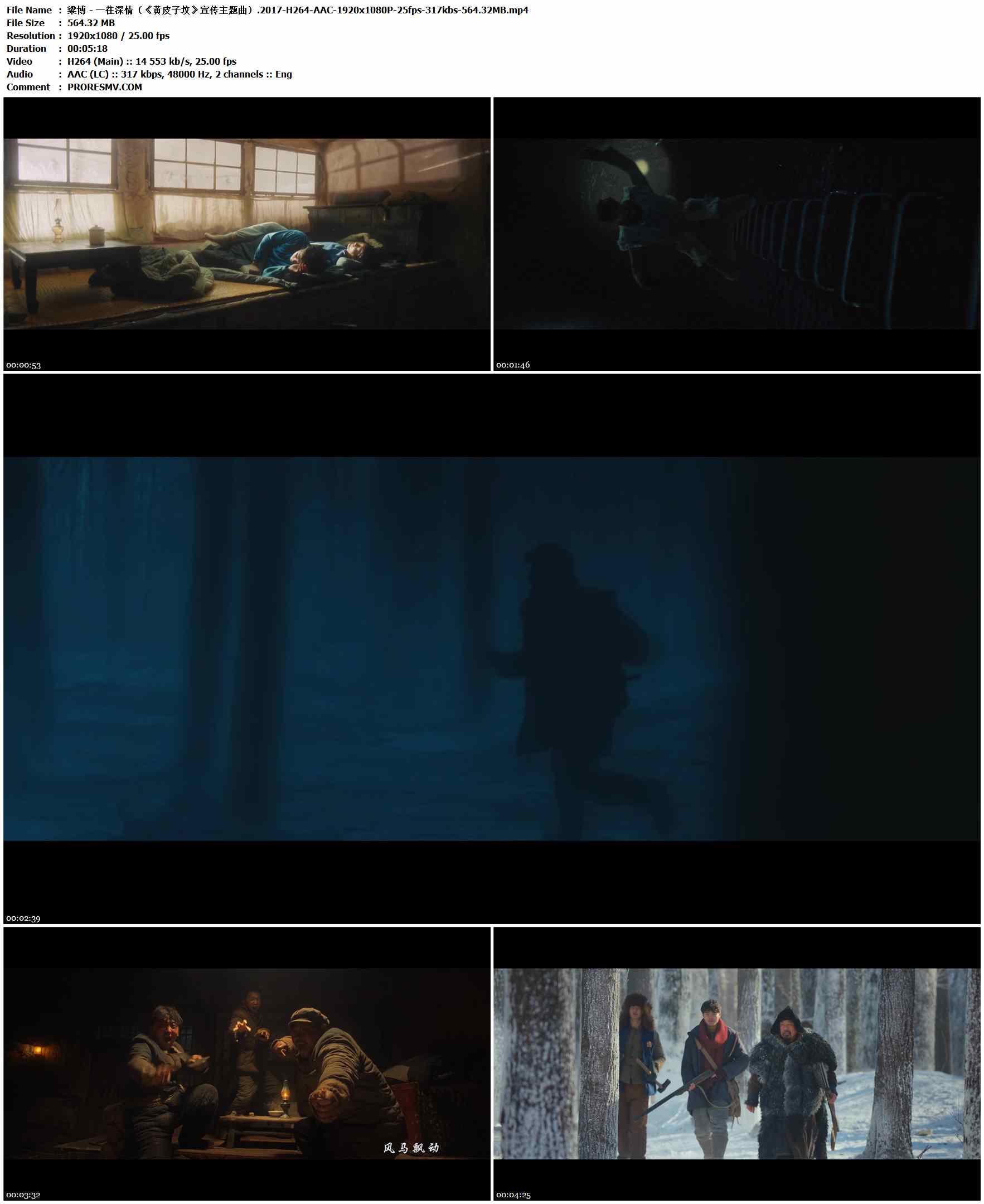 梁博 - 一往深情（《黄皮子坟》宣传主题曲）.2017-H264-AAC-1920x1080P-25fps-317kbs-564.32MB官方MV_高清MV